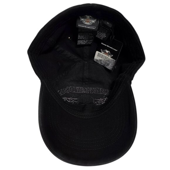 New Harley Davidson Willie G Skull Hat Flames Embroidered Baseball Cap XL Gift - Picture 6 of 10